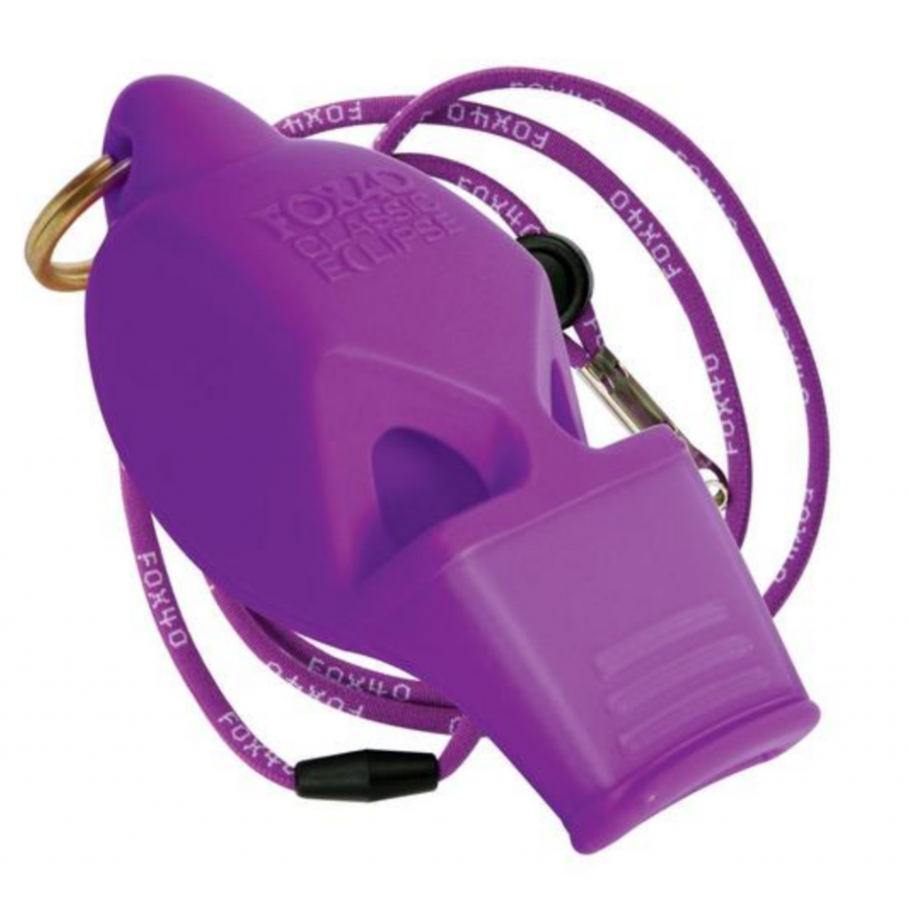 Fox 40 Classic Eclipse CMG whistle with lanyard purple